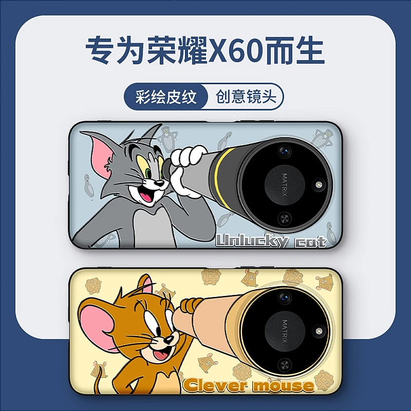 汤姆猫望远镜适用荣耀X60手机壳潮流X60Pro卡通动漫x50gt荣耀x50