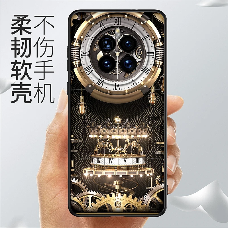 机械时钟适用华为mate70手机壳mate70pro复古mt70保护套防摔潮牌
