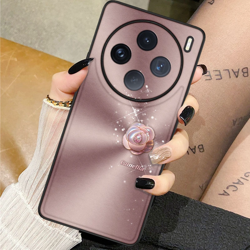 极光山茶花适用vivox100手机壳新款x90s女款vivo全包x80防摔x70pr