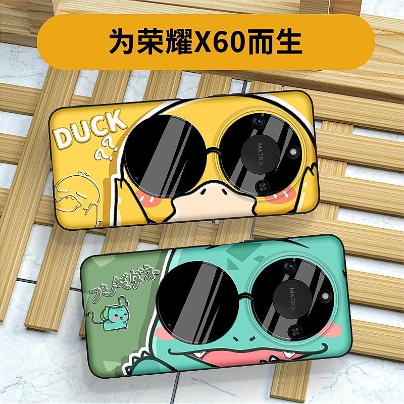 墨镜杰尼龟适用荣耀X60手机壳新款honor x50gt动漫卡通x60pro潮男