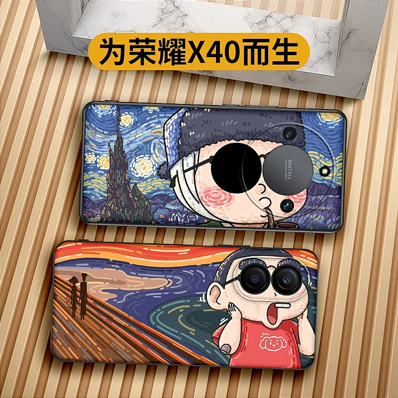 墨镜梵高创意 于荣耀x40i手机壳honorx40保护套原创个性男女防摔
