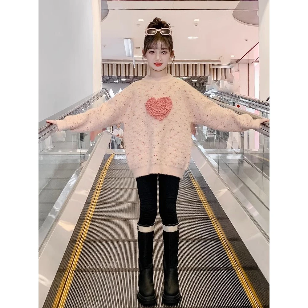 女童毛衣冬季2023新款洋气儿童打底衫秋冬装针织衫大童女童针织衫