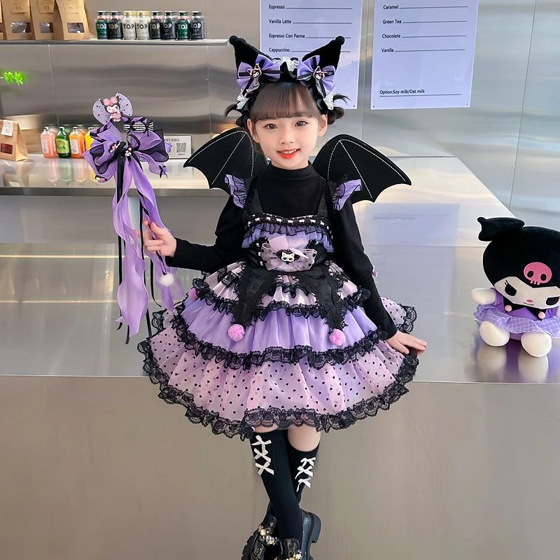 库洛米衣服女童裙子秋冬季圣诞节服装儿童洛丽塔小女孩生日公主裙