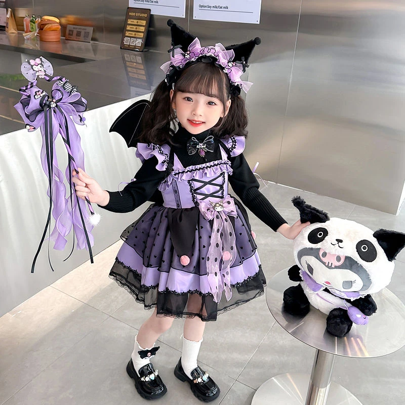 库洛米洛丽塔女童公主裙万圣节儿童礼服裙子lolita秋冬长袖连衣裙