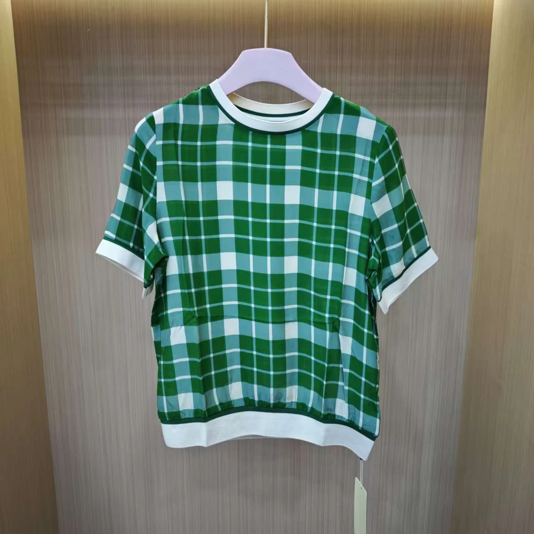 【LJWM】桑蚕丝短袖上衣 D20338