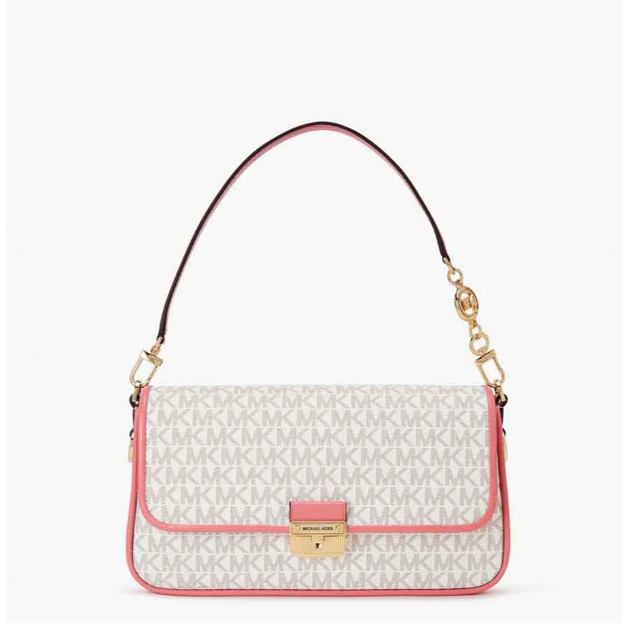 全新未使用 MICHAELKORS/迈克高仕 Bradshaw双肩带小号老花斜挎包