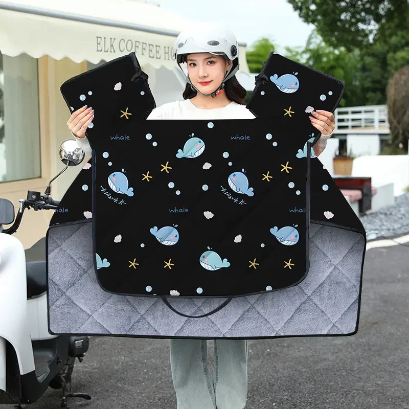 2024新款电动车挡风被冬季加绒加厚电瓶摩托车防水防风罩秋冬款G