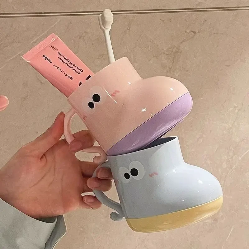 可爱大眼仔漱口杯家用宿舍刷牙杯情侣学生儿童高颜值卡通洗漱杯mk