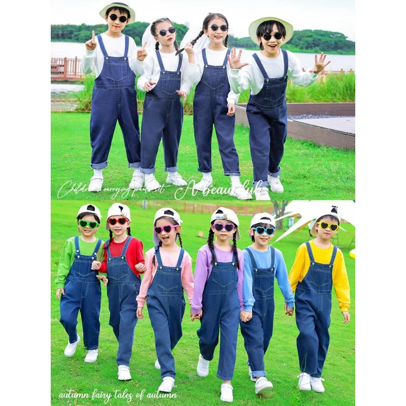 幼儿园班服小学生运动会服装男女童啦啦队大合唱儿童背带裤演出服