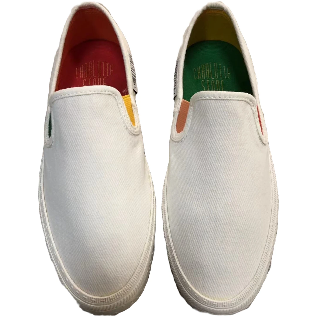 2023新款帆布鞋时尚舒适低帮百搭经典黑白情侣鞋轻便平底春夏白色