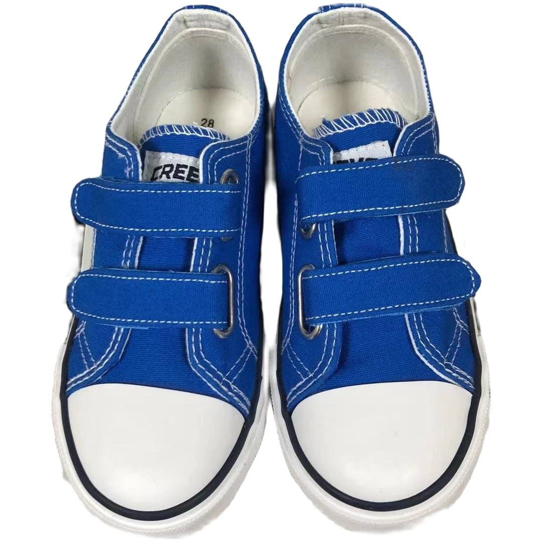 儿童帆布鞋休闲透气百搭时尚舒适养脚蓝色低帮男童纯色日常中性