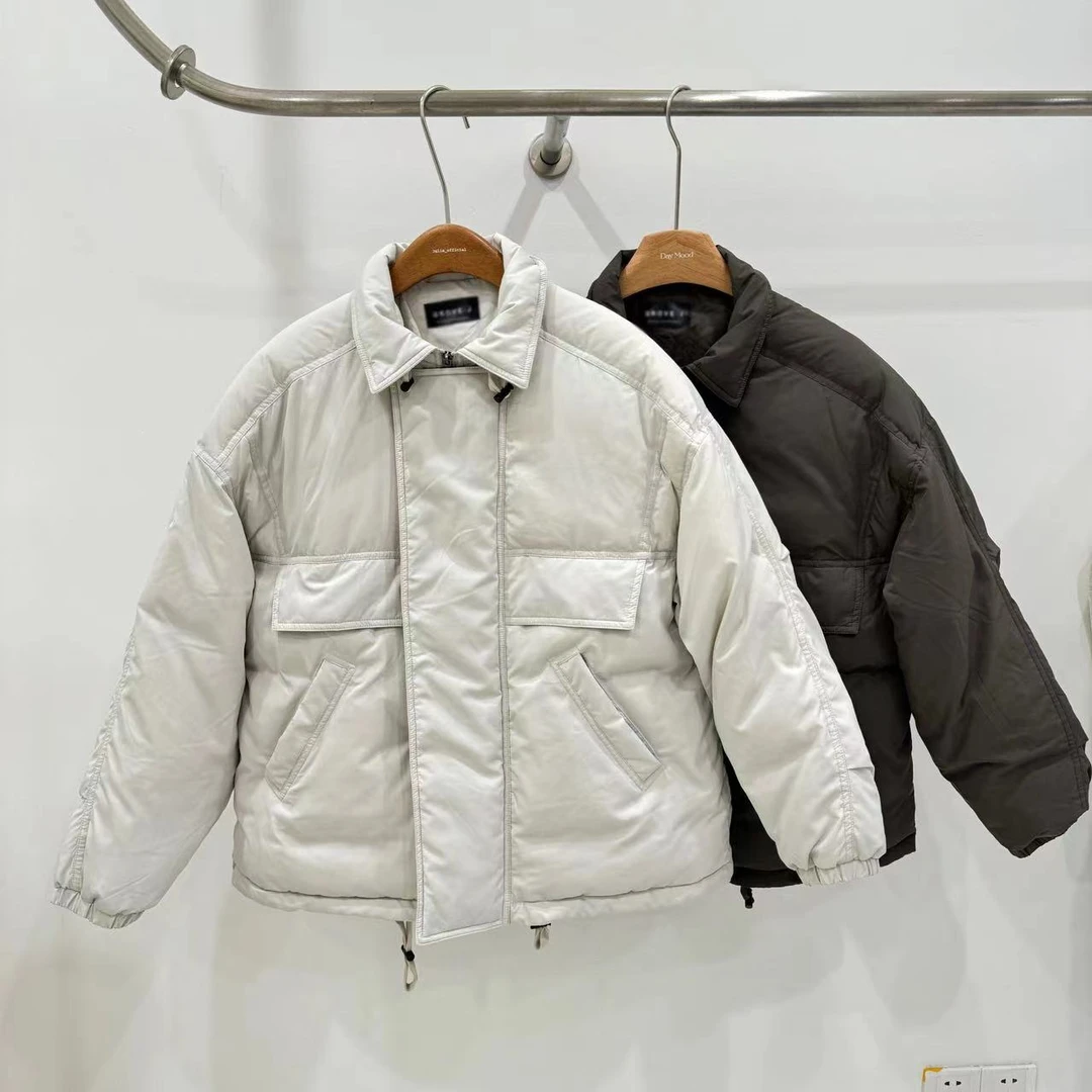 冬季小翻领下摆抽绳保暖外套