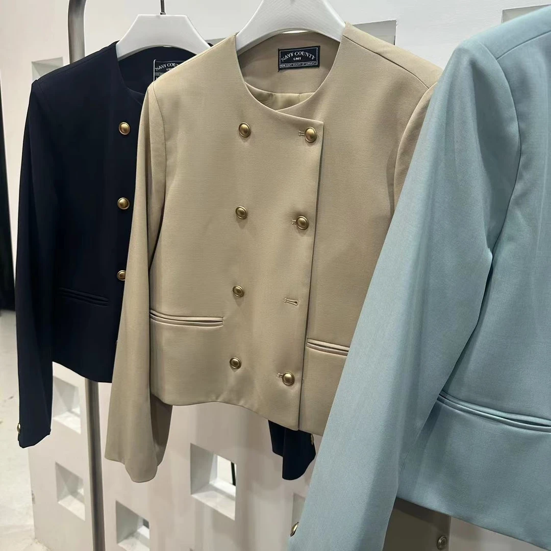 julia姐姐】24年早春金扣双排西装外套