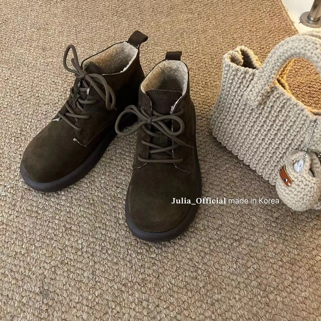 Julia姐姐】美拉德厚底加绒马丁雪地靴