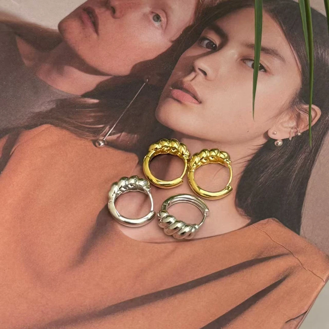 合金耳饰 Julia姐姐】可颂款纹路耳圈