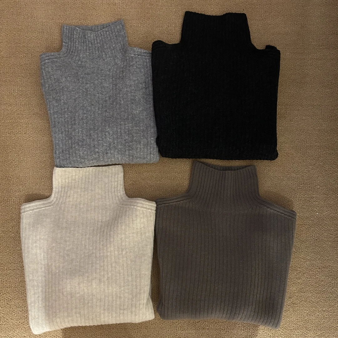 JJ夫妇专属】“冬天必备”韩系无缝一体全羊毛高领毛衣