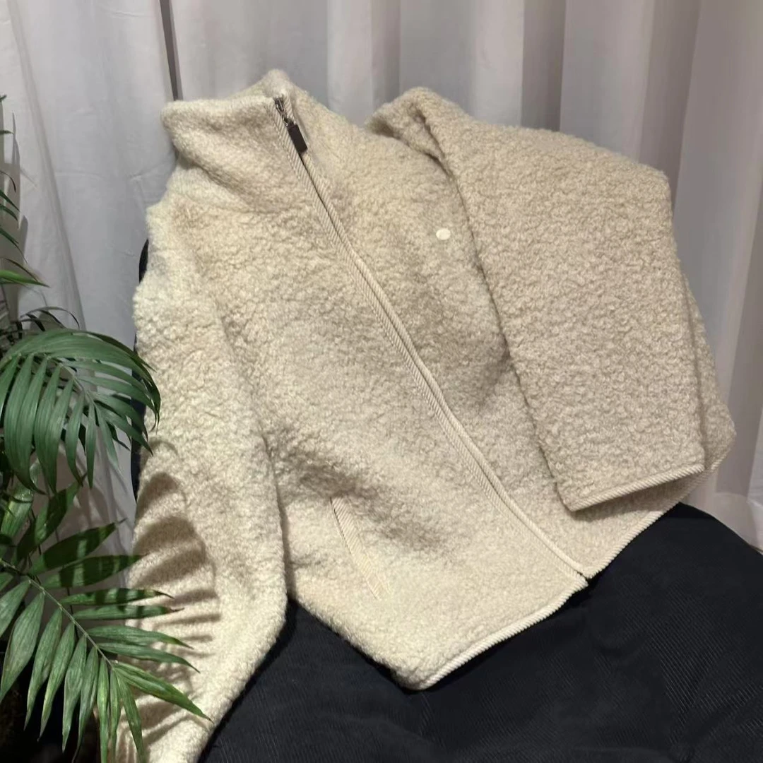 Julia姐姐】“喜羊羊”拉链时尚百搭羊毛外套