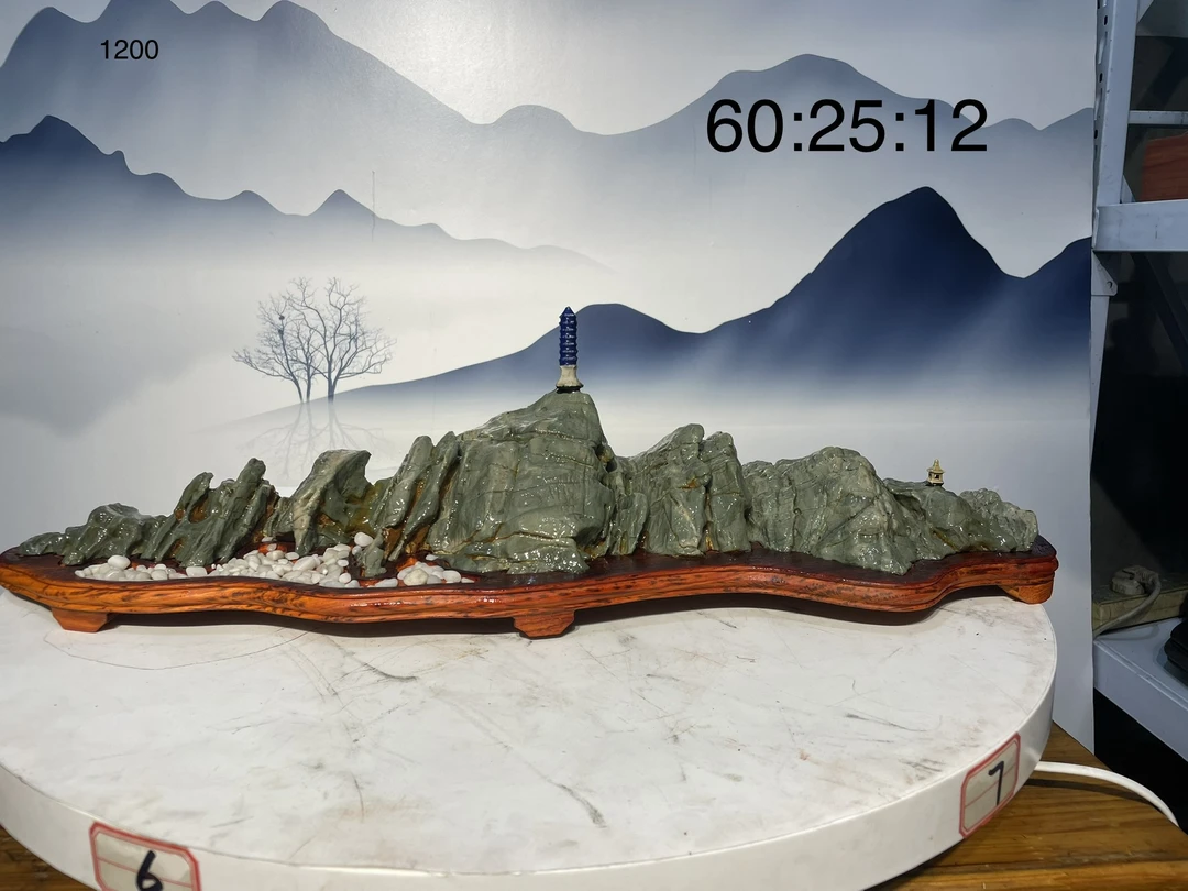 九龙壁原石切底山家居玄关摆件