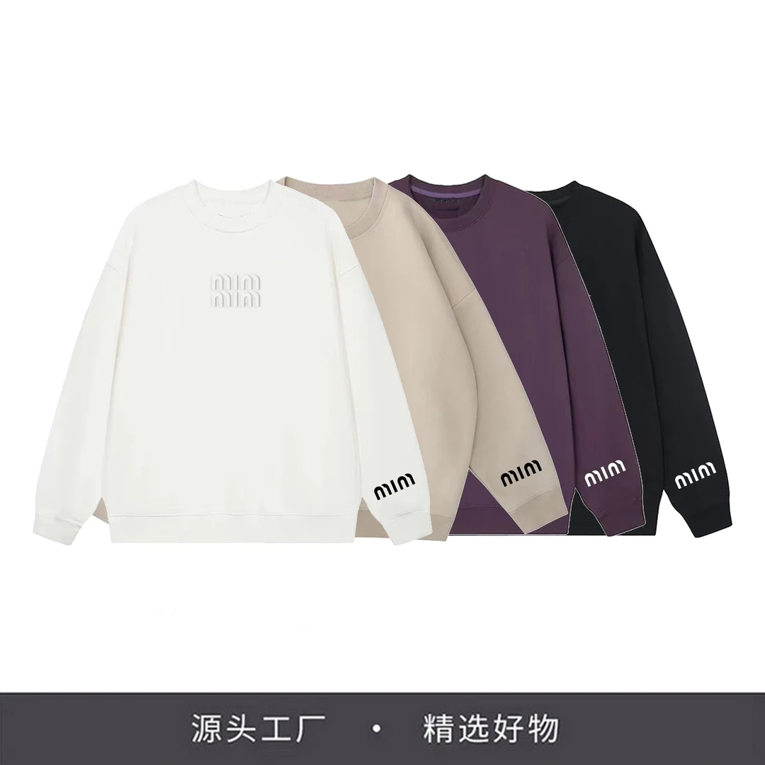 电迈早秋新品【钢印正胸MIM+硅胶袖标】时尚百搭奥粒绒圆领卫衣0165