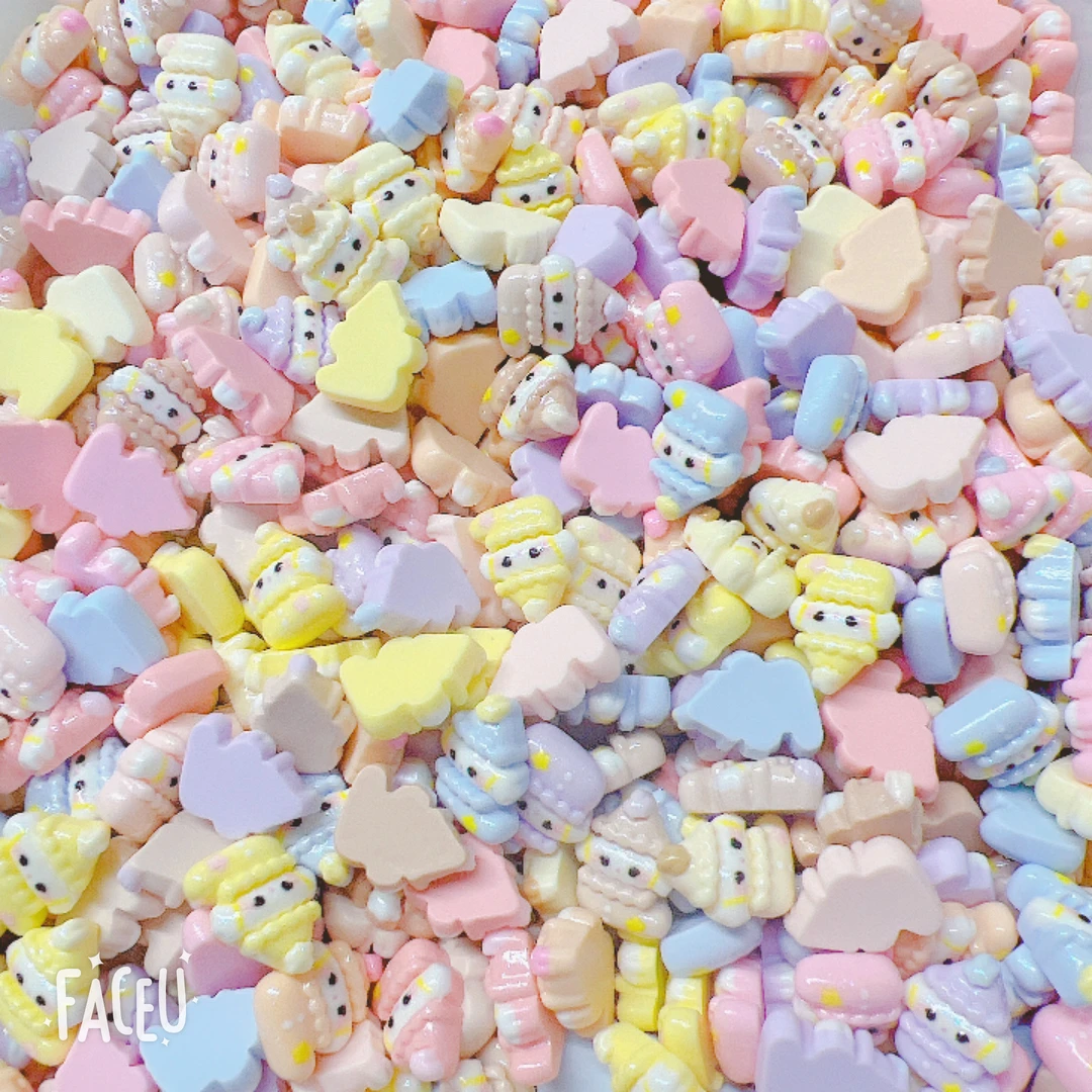 想念顽皮小狗十色金粉树脂配件