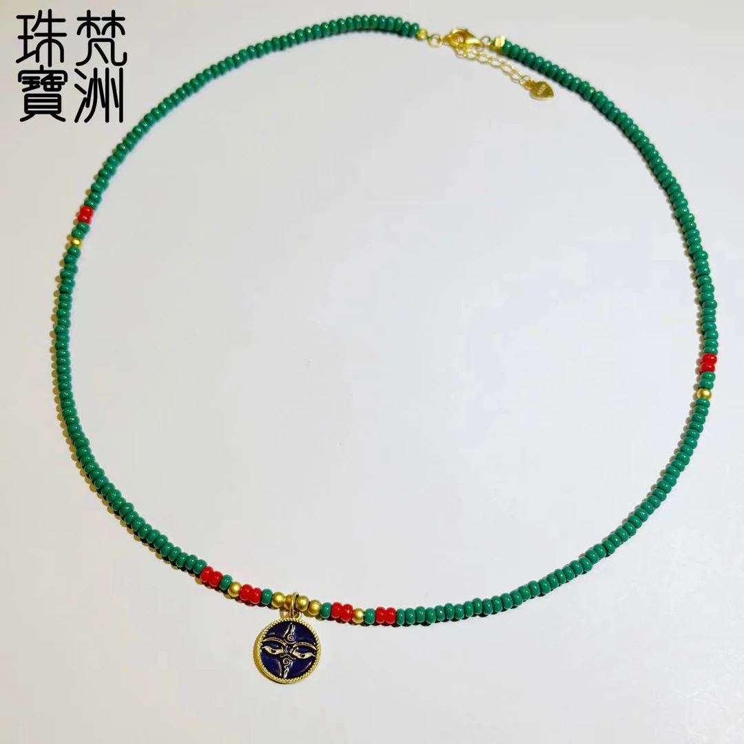 吊坠925银琉璃 【梵洲】手工定制 度母眼吊坠 FZD3408