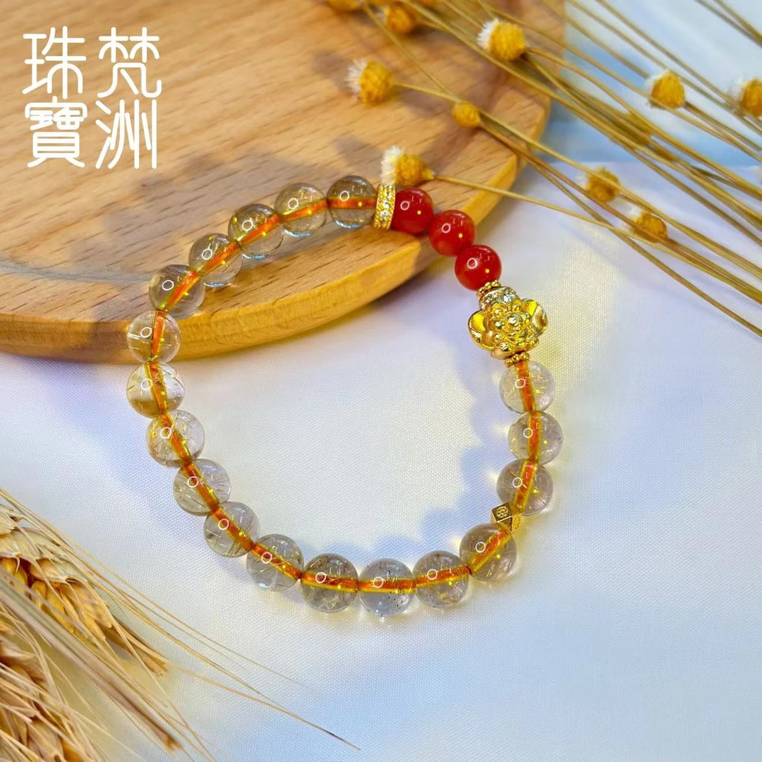 【梵洲】手工定制 吉象 发晶 水晶手串 FZD3477 多样性发一