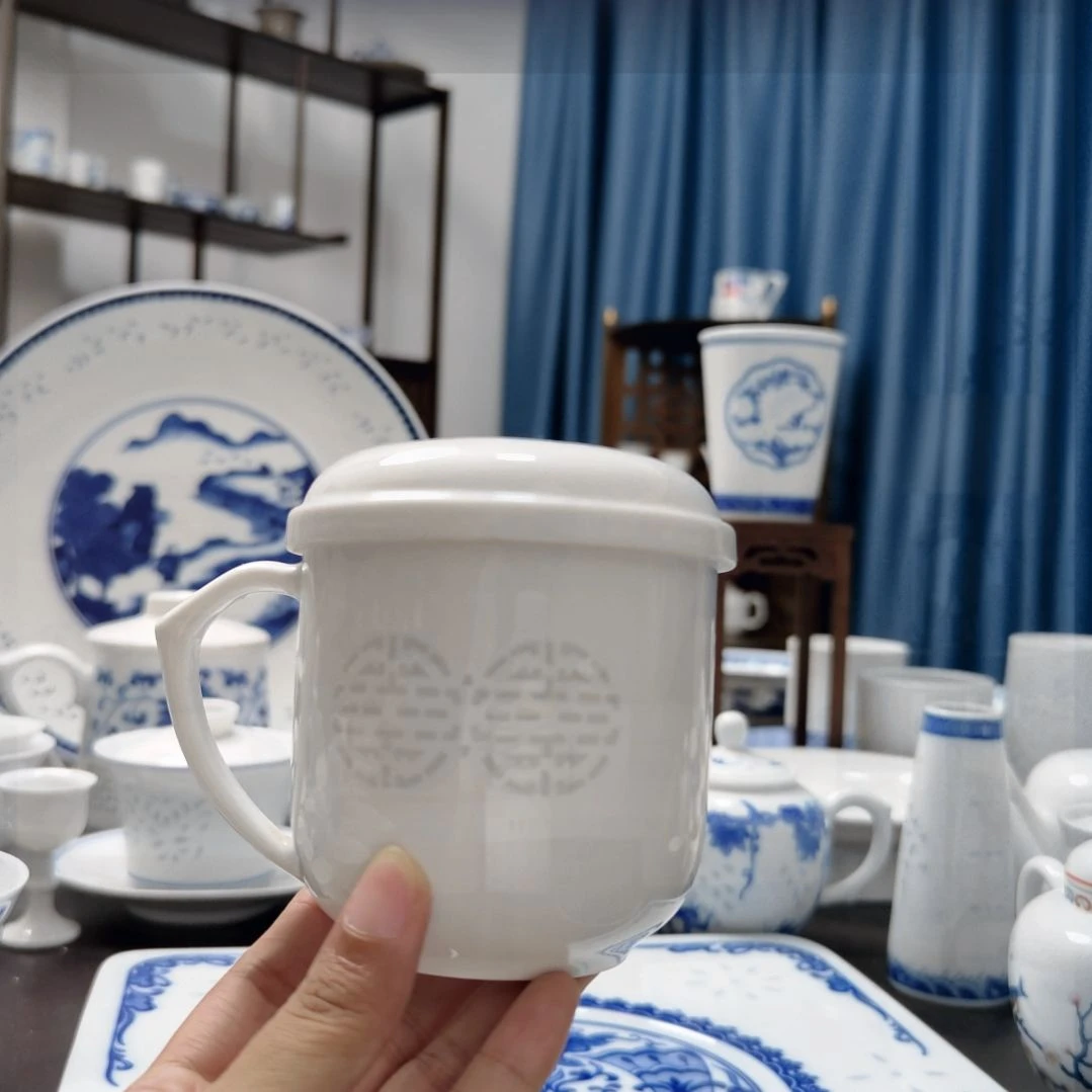 碗双喜中号盖杯一套