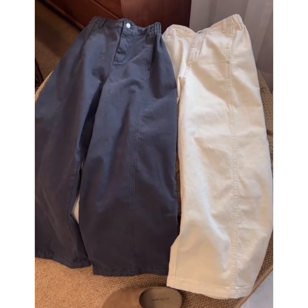 今年流行百搭休闲裤2025年早春新款梨形高腰显瘦宽松阔腿裤