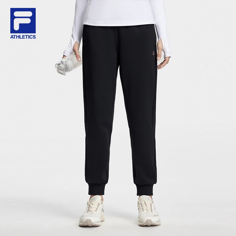 Fila/斐乐2023秋冬女子束脚针织加绒显瘦长裤A11W341608F