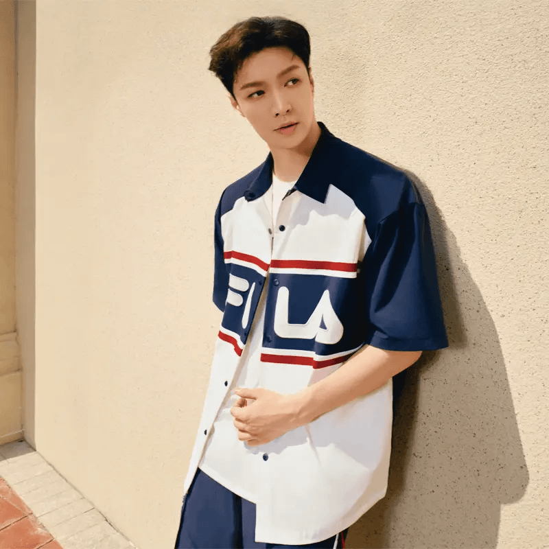 Fila/斐乐【张艺兴同款凉感短袖外套】夏季梭织短袖衬衫F11M439403F