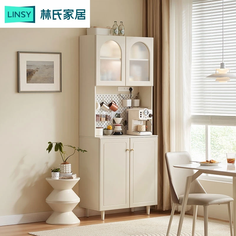 林氏家居简约家用厨房餐边柜客厅储物法式奶油风柜子TE1T ZH落地