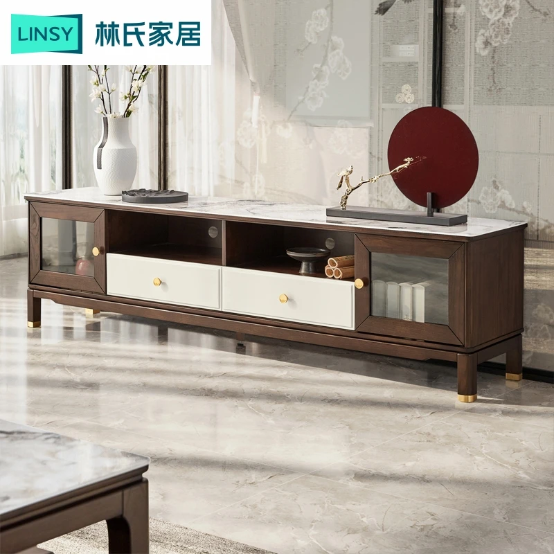 林氏家居新中式实木茶几岩板茶桌KJ1L ZH电视柜