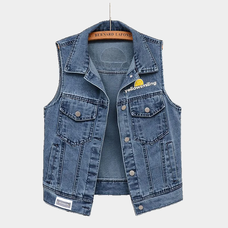 2023春秋新款上衣洋气外搭牛仔马甲女款外套背心显瘦百搭潮流绣花