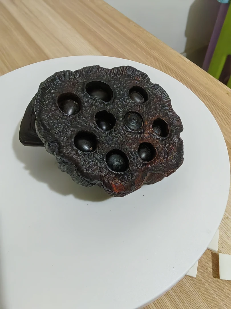 非金属木质吊坠 活籽莲蓬手把件老挝大红酸枝黑飘红老料