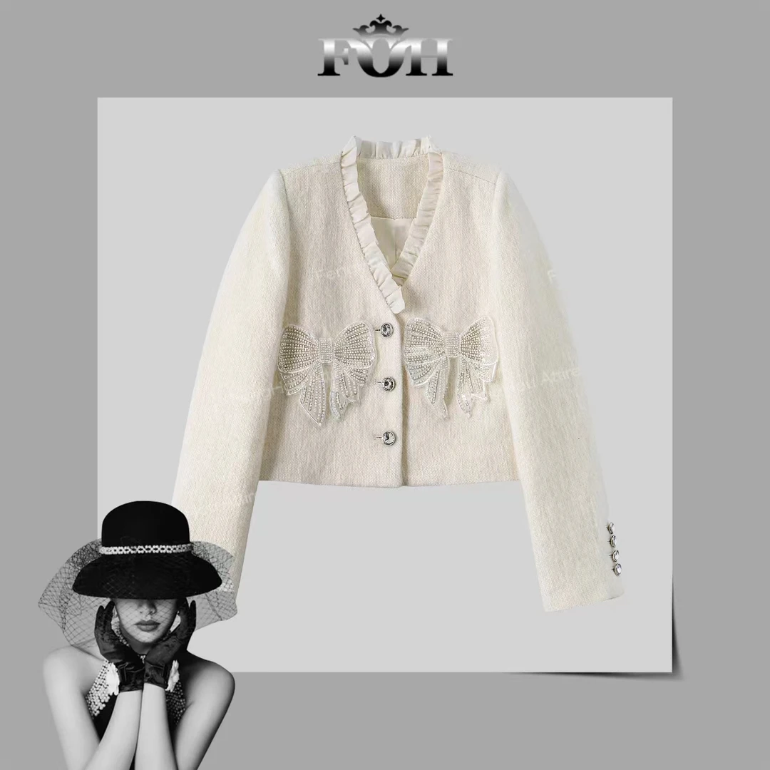 【封后轻奢设计】优雅钉珠小香外套8952523