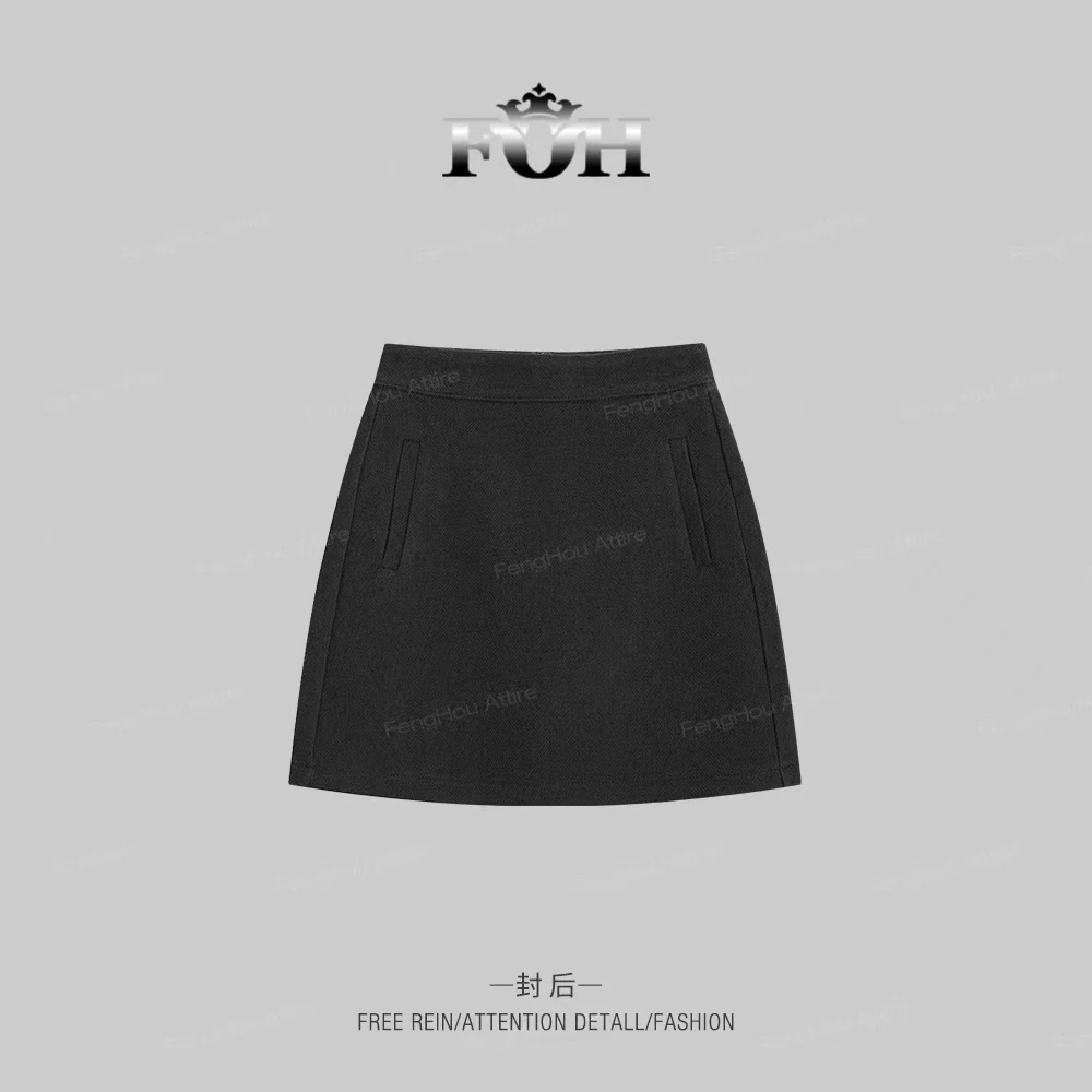 【封后轻奢设计】2024秋季新款设计感显瘦口袋短裙8683268