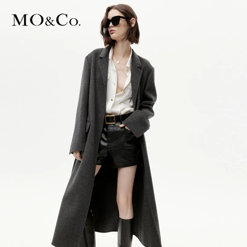 【美丽诺绵羊毛】MOCO冬防寒手缝双面呢大衣附腰带MBC4OVC010