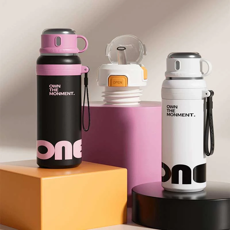 时尚简约保温杯大容量户外便携多用不锈钢真空杯子精美情侣喝水杯