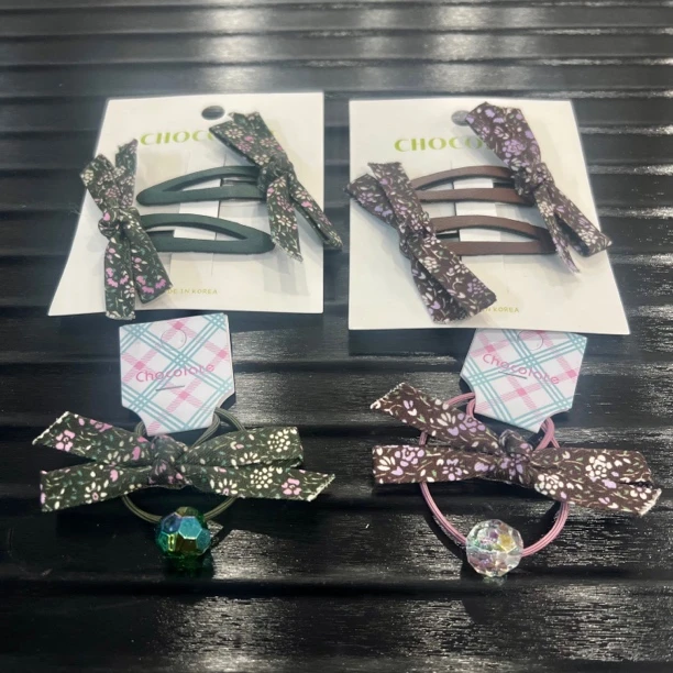 韩版儿童饰品秋冬碎花掰掰碎花绕绕手工款女童发夹