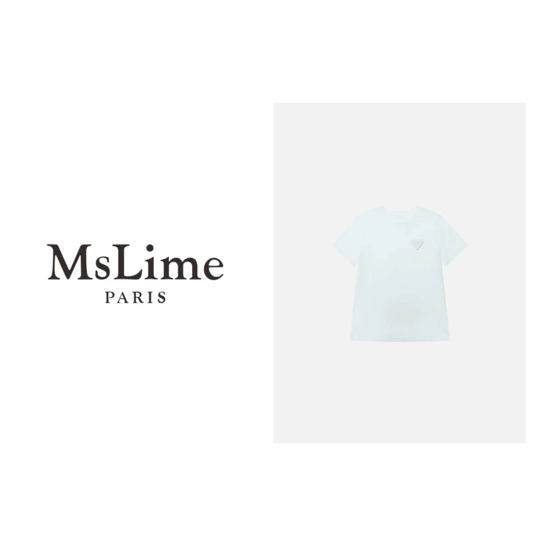 王嬛嬛MsLime24年新款时尚休闲气质轻奢百搭T恤 24L91004