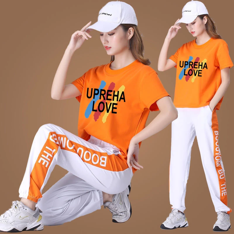 2024夏季休闲运动时尚爆款套装百搭减龄宽松运动服舞蹈服健身服潮