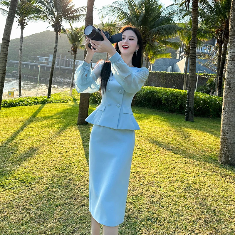 格润雅【月光女神】2025春季新款女装时尚拼接设计感小众显瘦两件套