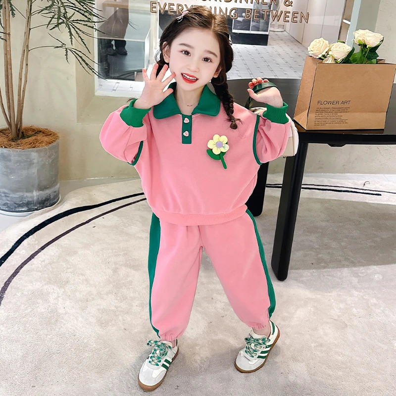 女童套装秋装学院风2024新款洋气小女孩童装宝宝春秋运动儿童秋季