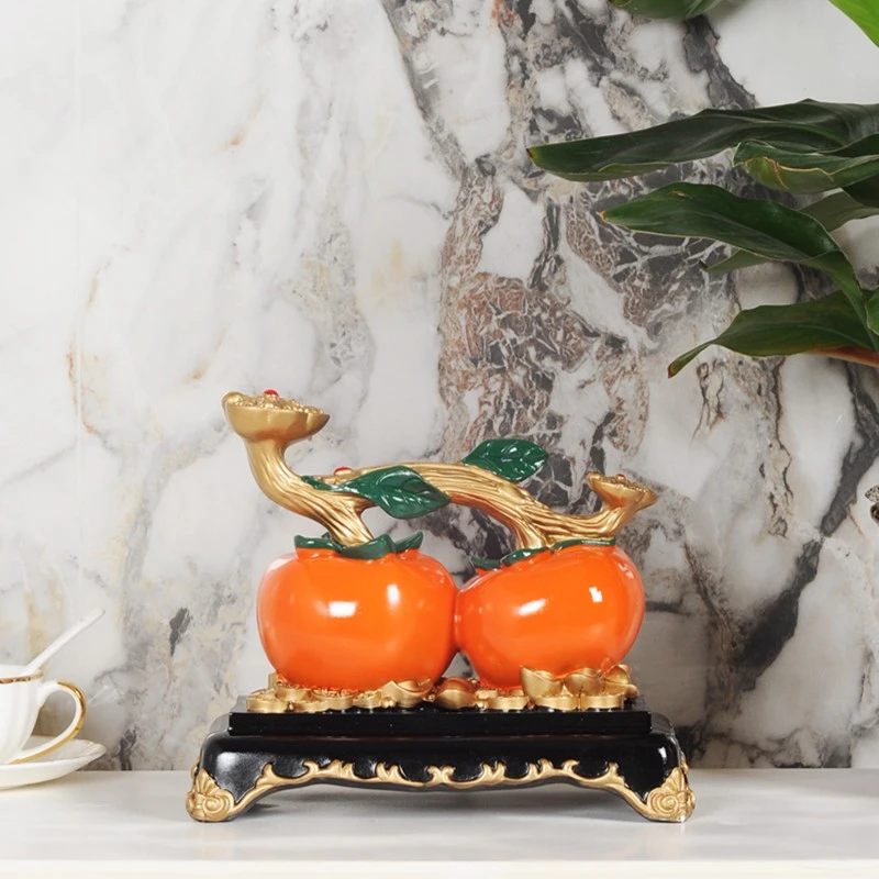 柿柿如意葫芦摆件中式客厅办公室玄关装饰工艺品搬家礼物乔迁新居