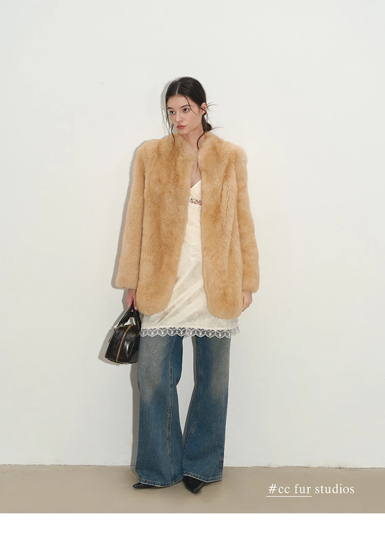 CC皮草 沪上千金”奶狐狐狸背毛冬季时尚保暖外套