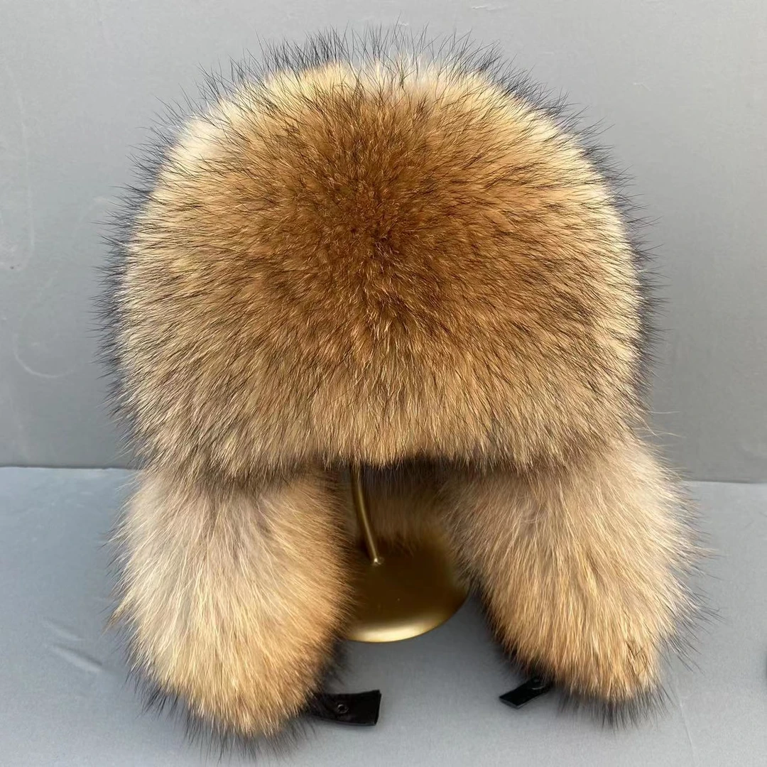 凯豪硕齐貉子毛雷锋帽男士皮草帽子中老年冬季加厚护耳保暖棉帽