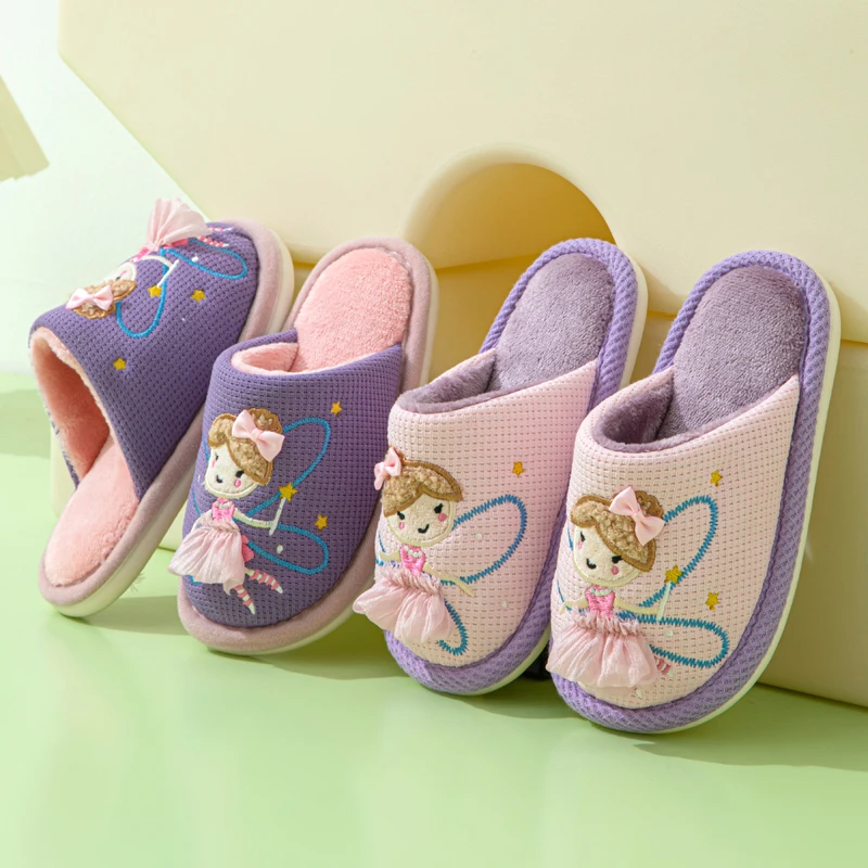 儿童棉拖鞋秋冬季女童公主可爱居家用防滑软底保暖毛绒小女孩宝宝