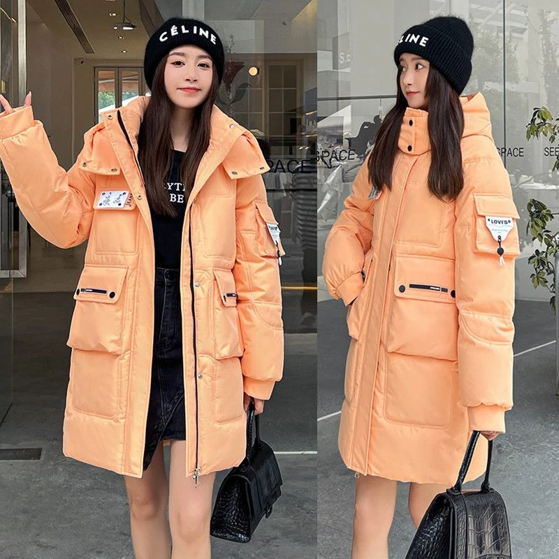 特大码200斤胖MM羽绒服女冬季新款韩版宽松棉衣中长款棉袄外套