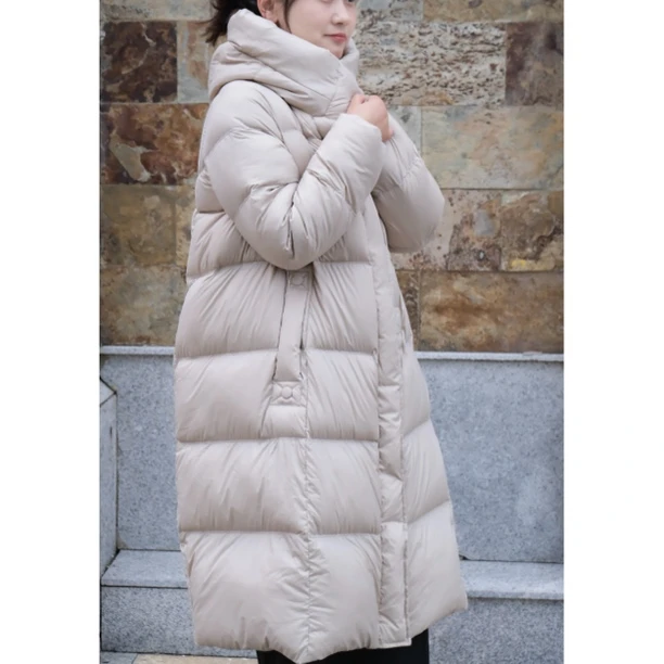 长款百搭90白鸭绒羽绒服2024冬季新品时尚户外保暖高级雅单风