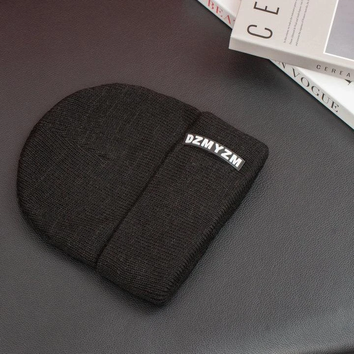 秋冬季保暖针织帽子毛线帽加绒防寒棉帽加厚冷帽户外秋冬黑色防风